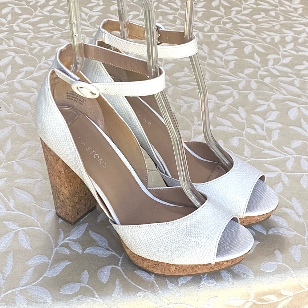Sun + Stone Womens D’Orsay Platform Heels REETA 9WIvory Open Peep Toe